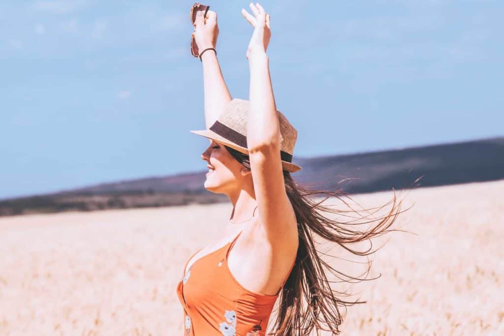 Woman Happy In Sun